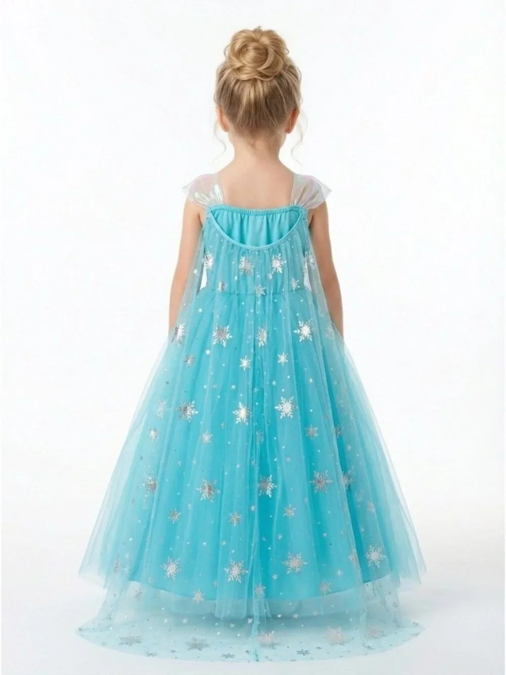 Elsa Princess Costume Dress Blue Sequin Cape Birthday Party Outfit (Size 5)
